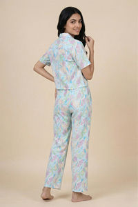 Zivame Woven Loungewear Set - Ice Water — thumbnail 4